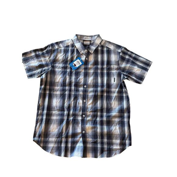 NWT! Men's Columbia Short Sleeve Collared Button Up shirt. Plaid. Regular Fit -L - Picture 1 of 3